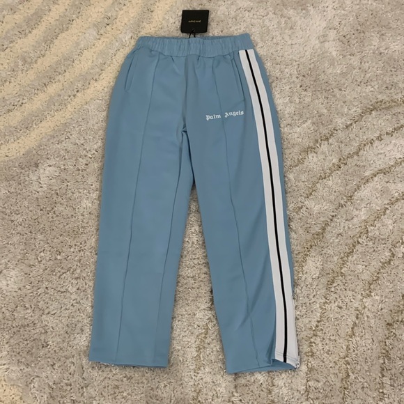 Palm Angels Classic Logo Tracksuit Striped Sweatpants Blue Mens Size Large - Picture 1 of 2